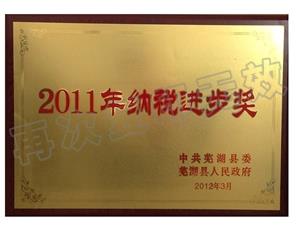 2011年納稅進(jìn)步獎